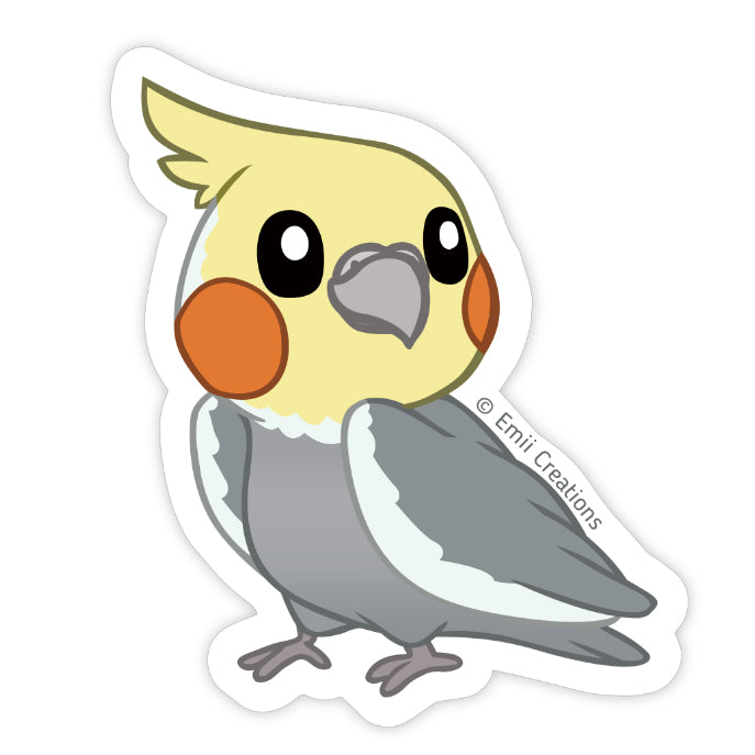 Gray Cockatiel Sticker – Lil Monsters Bird Toys